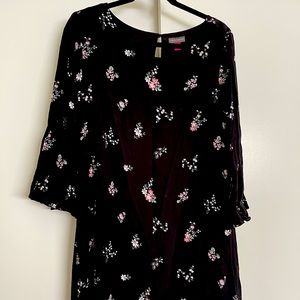 Cute Black Dress with floral print - size 12
